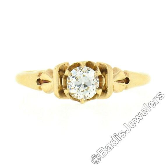 Antique Victorian 14K Rosy Yellow Gold 0.40ctw Ol… - image 5