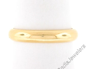 Estate Unisex Classic 14k Yellow Gold 3.6mm Plain Domed Polished Stackable Wedding Band Ring in Like New Condition!