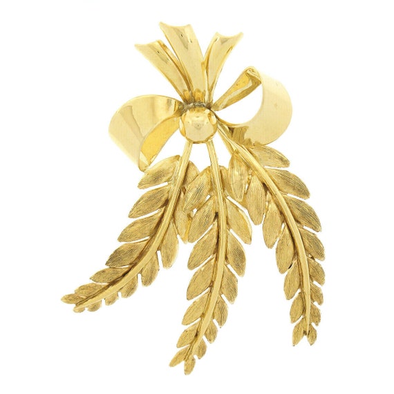 極美品☆希少 大サイズ ティファニー リーフ 葉 モチーフ ブローチ