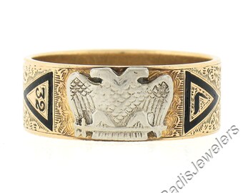 Vintage 10k Gold 14th Degree Virtus Junxit Mors Non Separabit