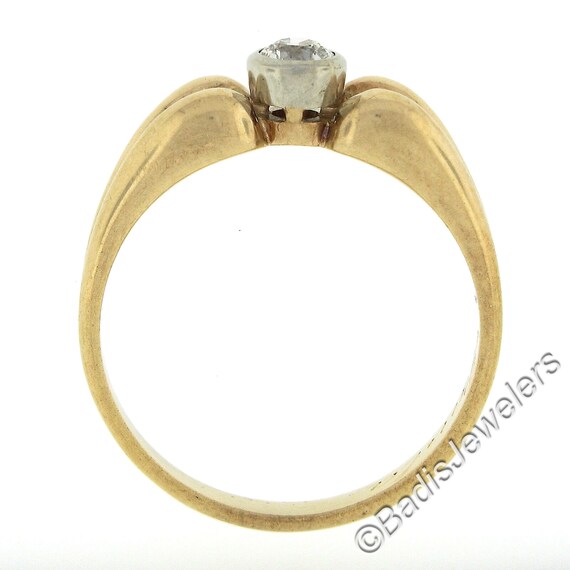 Antique Victorian 14K Two Tone Gold 0.30ct Old Eu… - image 8