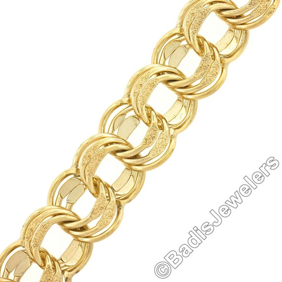 Vintage Gorgeous Solid 14K Yellow Gold 6.75" Trip… - image 3