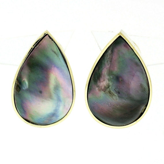 Estate 18k Yellow Gold Large Teardrop Bezel Set Gr