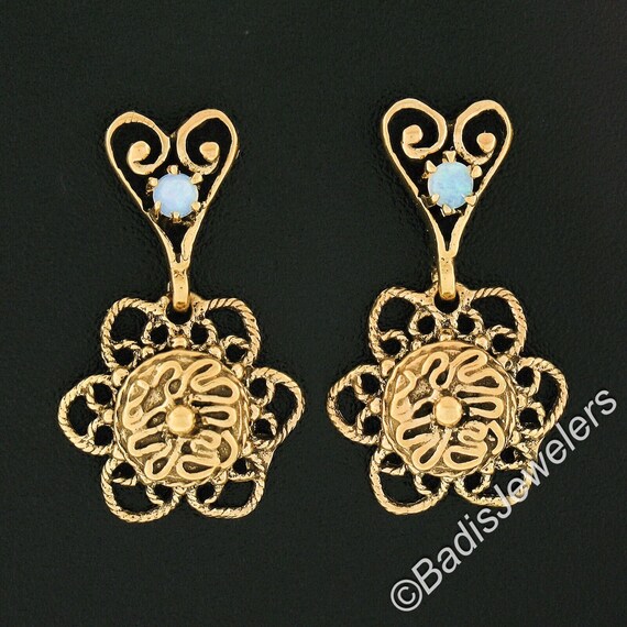 Vintage Victorian Revival 14k Yellow Gold Texture… - image 2