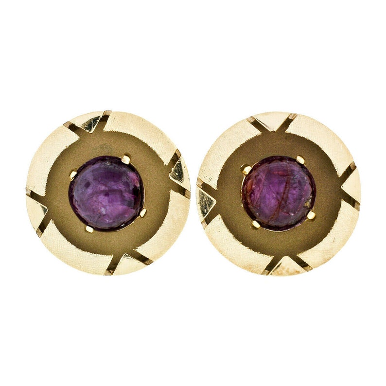 Vintage Men#39;s High quality 14K Yellow Gold Florentine Ruby Star Finis Spasm price Red