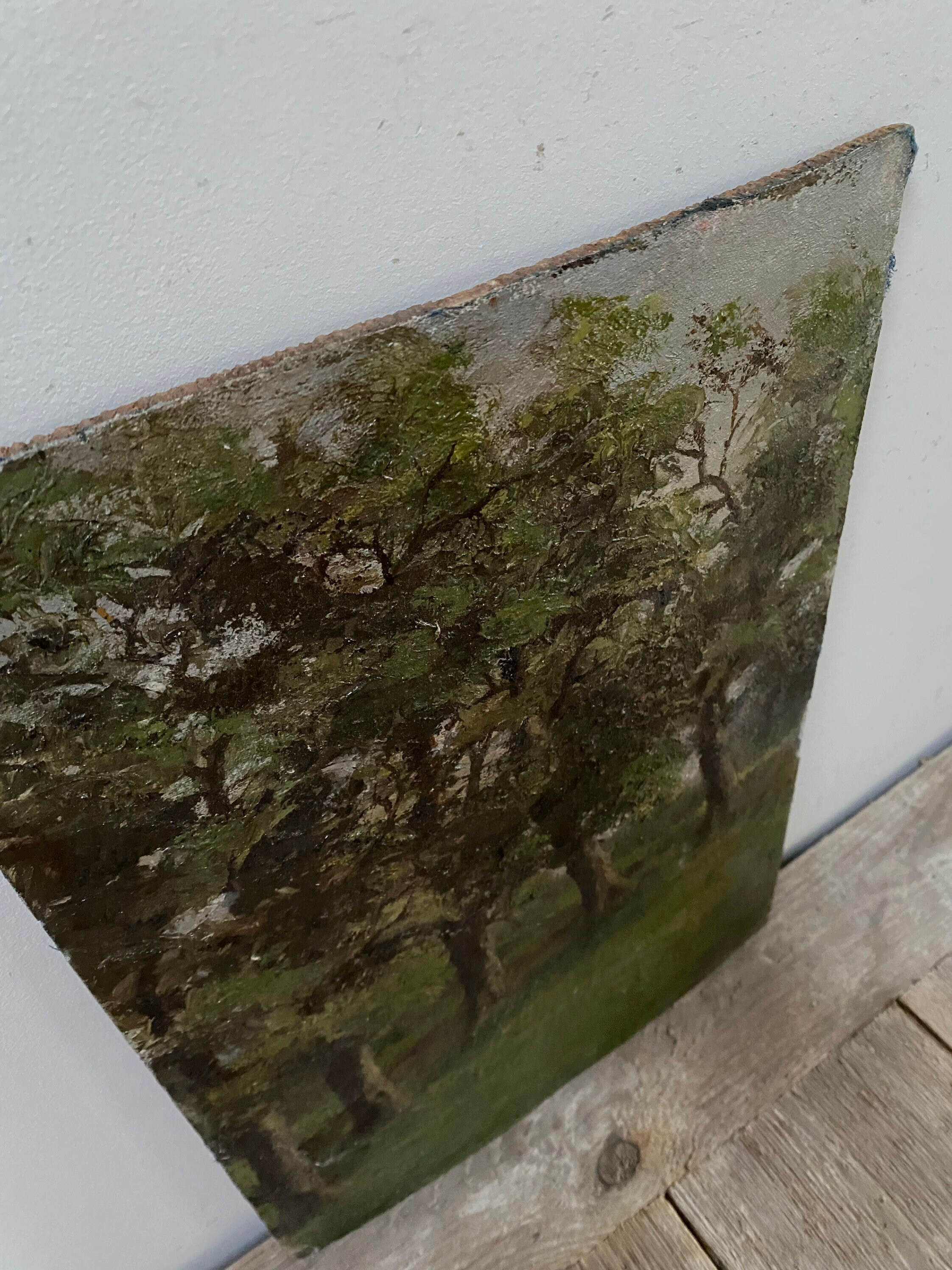 1940s Shabby French Oil Painting Trees Oil Painting Warped Etsy