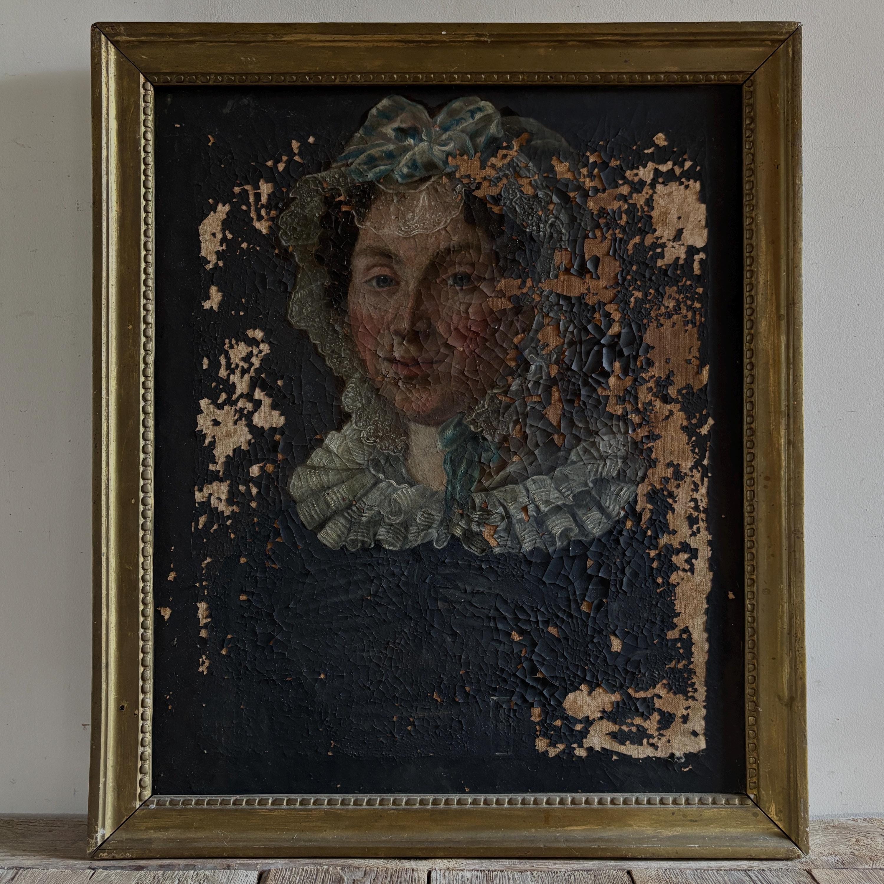 Antique 19th Century French Woman Painting - Etsy