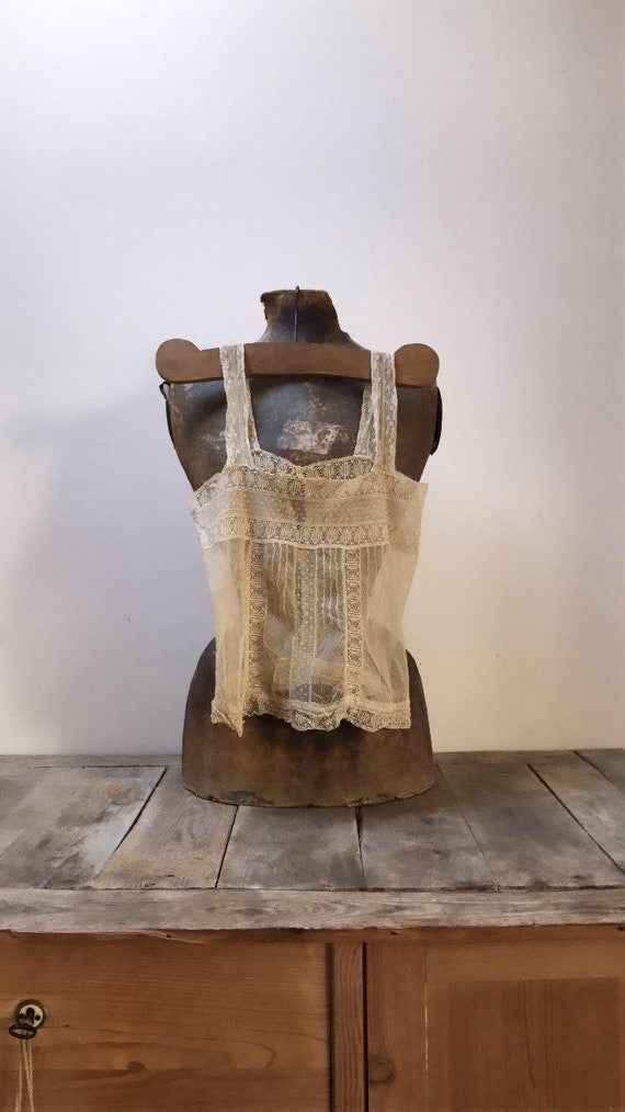 Antique French lace top 19th century Small Camisol