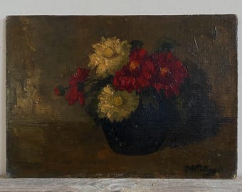 アンティーク オランダ ダーク ムーディ 静物油絵、19 世紀