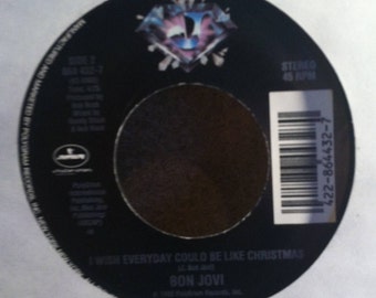 Bon Jovi I Wish Everyday Could Be Like Christmas b/w Keep The Faith Vinyl 45 RPM Record
