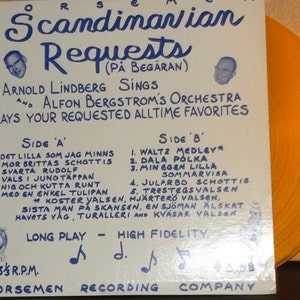 Arnold Lindberg & Alfon Bergstrom Orchestra Scandinavian Requests Gold Vinyl Record Album