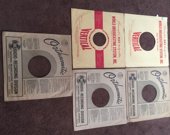 Lot Of Five 16" Transcription Record Sleeves