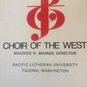 Choir Of The West Pacific Lutheran University Vinyl Gospel Record Album