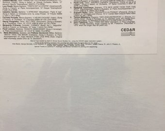 Vocal Record Collectors Society Christmas 1992 Sealed Vinyl Classical Record Album
