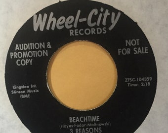 The 3 Reasons Beachtime b/w Cruel Cruel Cruel Vinyl Promo Surf Rock 45 rpm Record