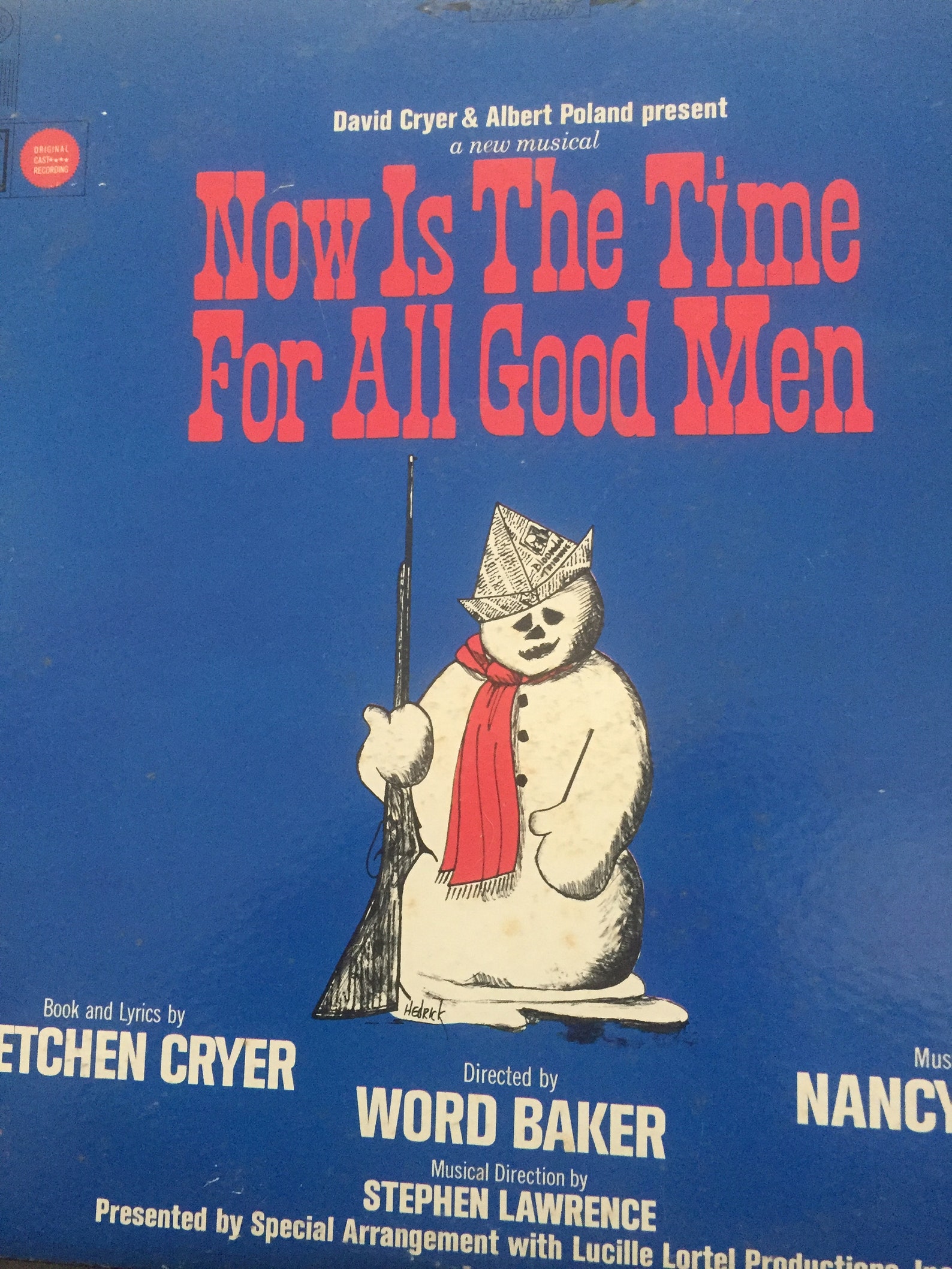 Now is the time for all good men vinyl original cast record etsy