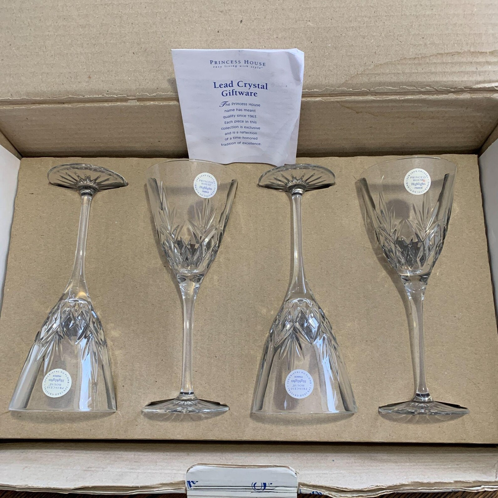 Princess House Crystal Glasses Set of 4 Boxed Etsy