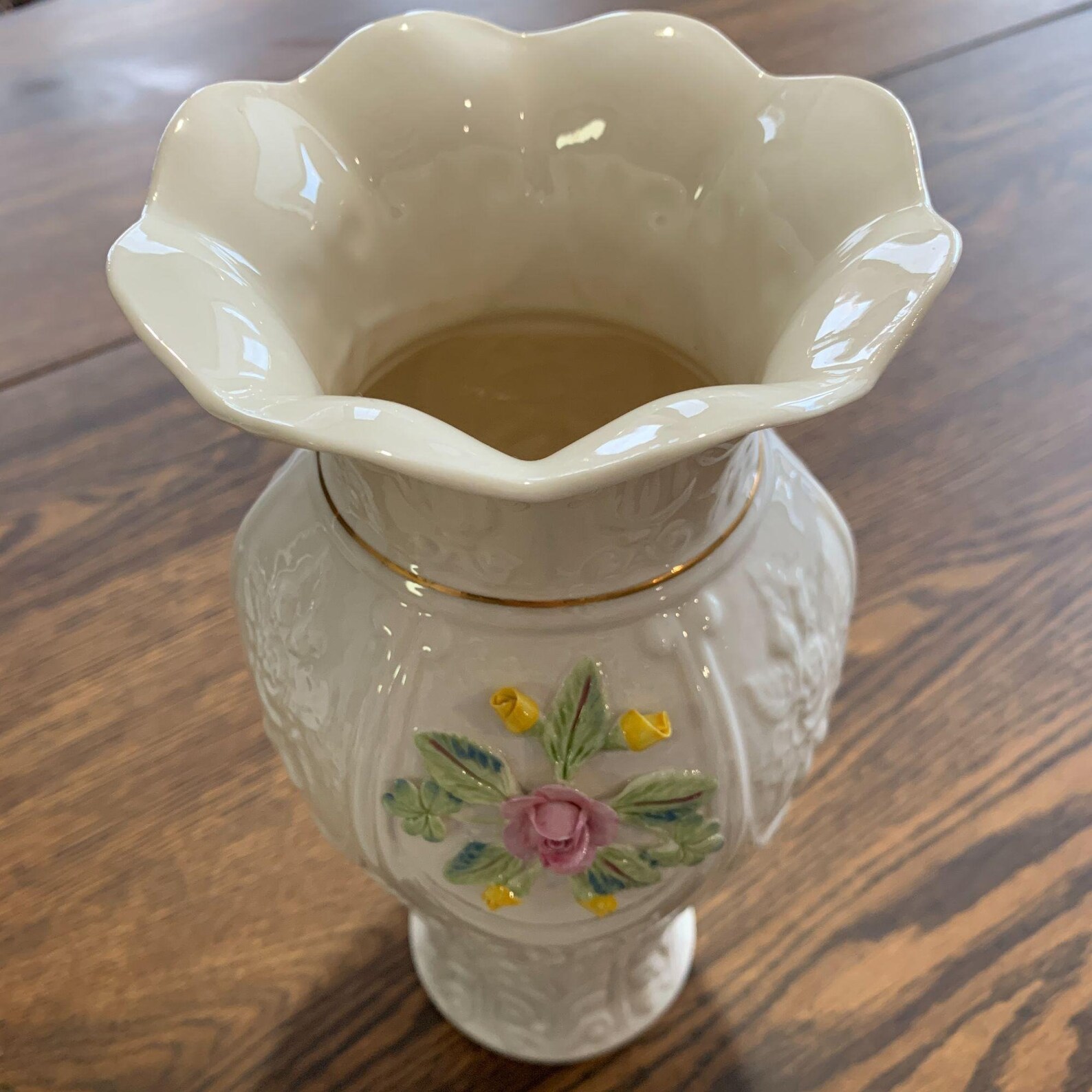 Belleek Fine Parian 2001 Romantic Rose Vase Etsy