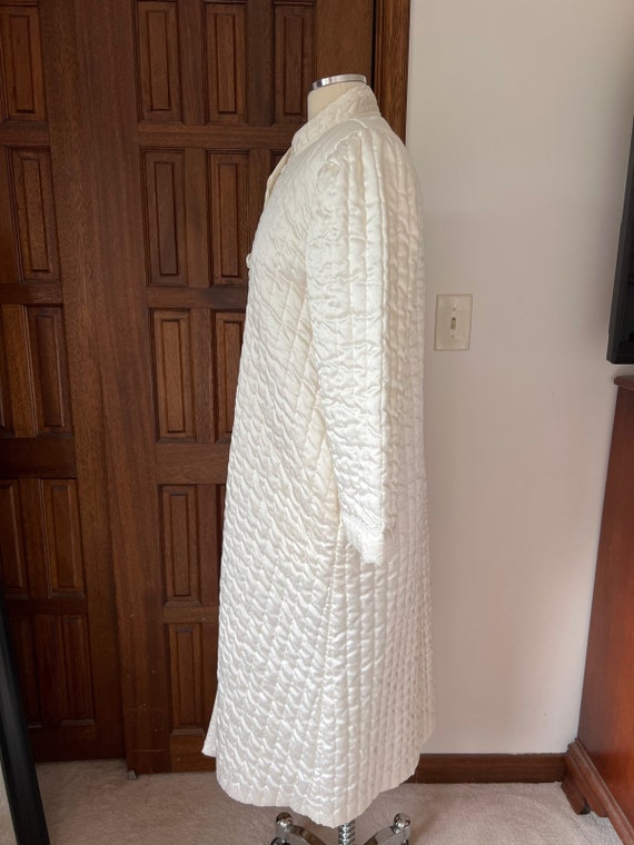 Vintage Miss Elaine Ivory Quilted Robe Womens Sma… - image 3