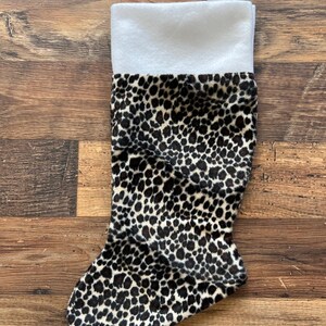 Handmade Animal Print Christmas Stocking NEW