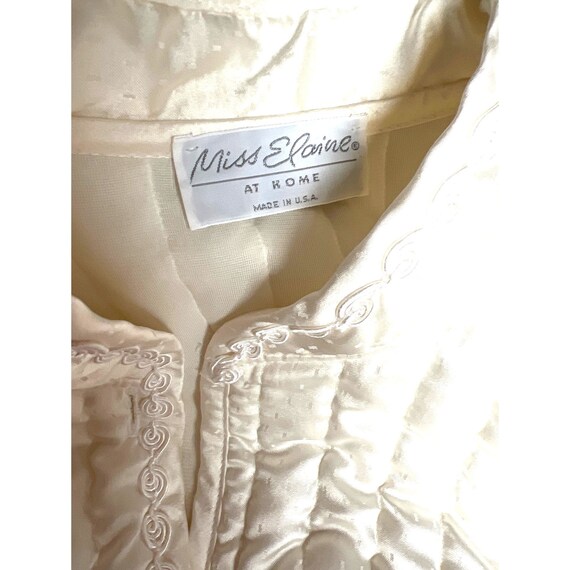 Vintage Miss Elaine Ivory Quilted Robe Womens Sma… - image 9