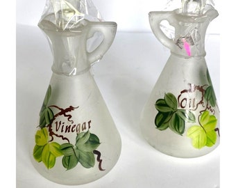Vintage vinäger- och oljecruetset