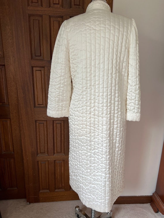 Vintage Miss Elaine Ivory Quilted Robe Womens Sma… - image 4