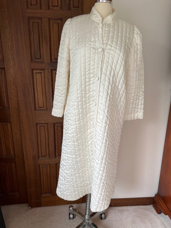 Vintage Miss Elaine Ivory Quilted Robe Womens Sma… - image 6