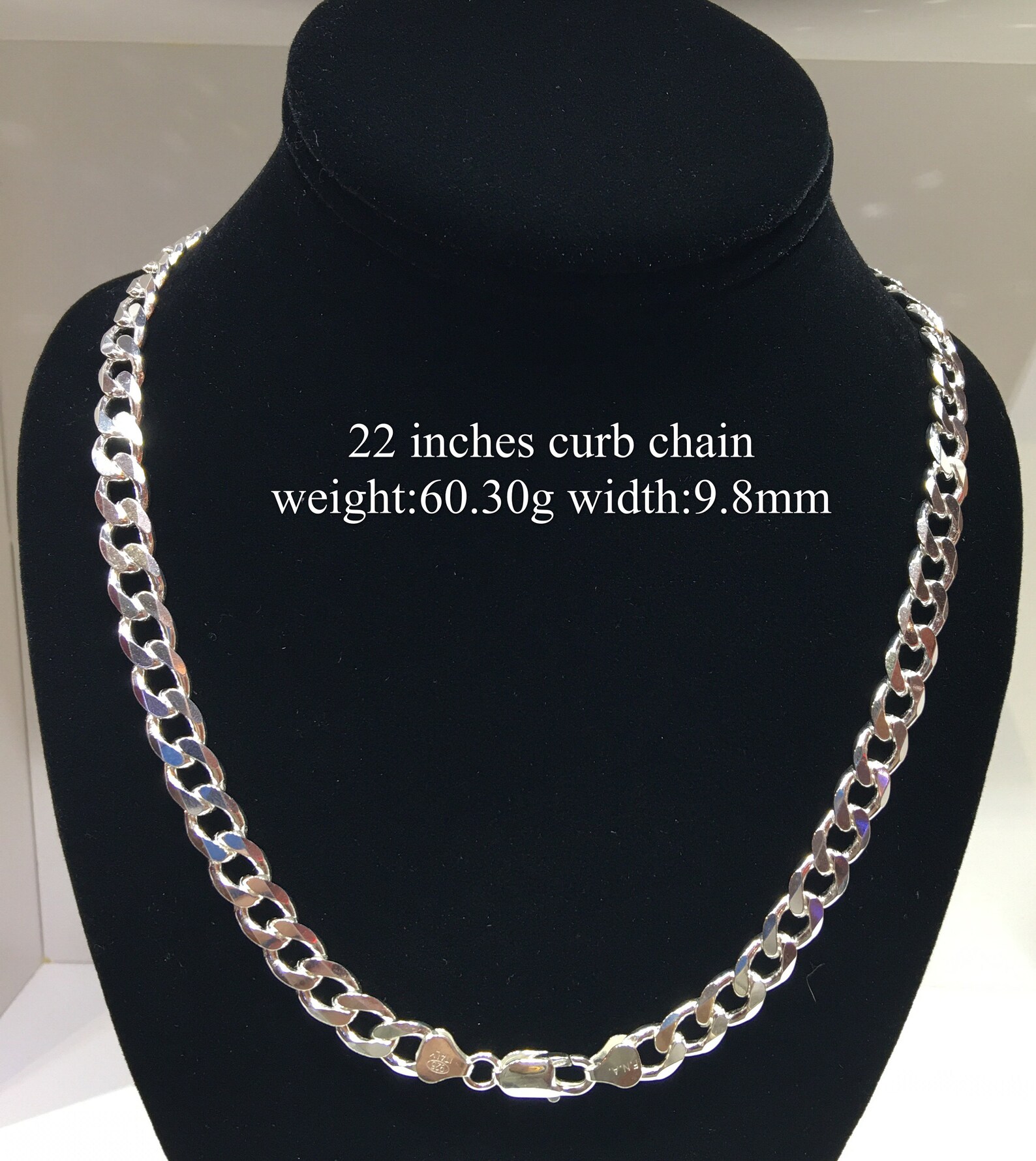 925 Sterling SIlver Curb Chain Etsy México