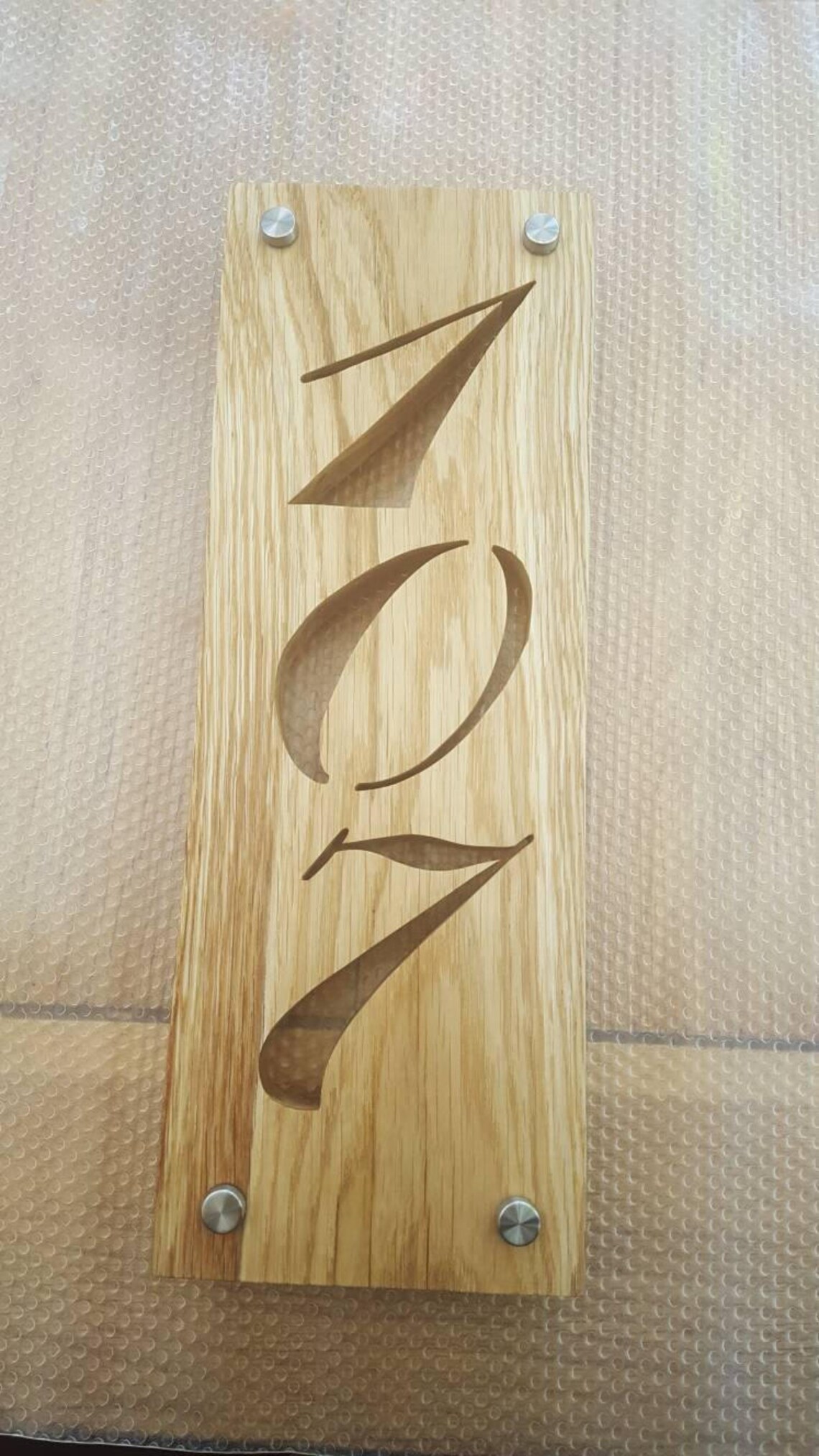 Hand Made Oak House Number Etsy