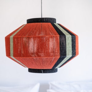 Japanese Handmade Art Deco Lamp, Paper String Pendant Light, Floor Lamp, Woven Lamp,  Decorative Modern Retro Lamp, Macrame Geometric