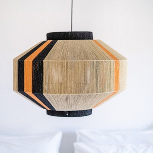 Japanese Handmade Art Deco Lamp , Paper String Pendant Light , Floor Lamp , Woven Lamp,  decorative modern retro lamp macrame geometric