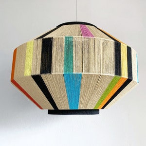 Japanese Handmade Art Deco Lamp , Paper String Pendant Light , Floor Lamp , Woven Lamp,  decorative modern retro lamp macrame geometric