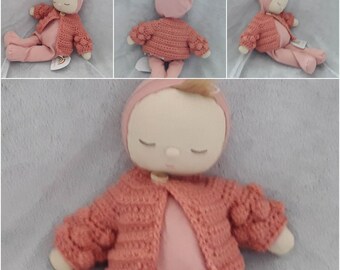 Dozy Dinkum Doll Clothes - Hand Crocheted - Bobble Sleeved Cardigan - 47 Different Colours Available