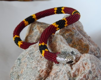 Crochet Snake Necklace Pattern: Seed Bead Jewelry (PDF Pattern)