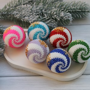 Christmas set ornaments handmade Multicolor Christmas decoration Rainbow balls Tree decorations Unique ornaments Special Christmas decor