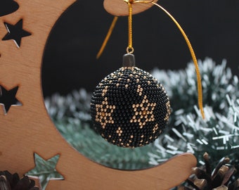 Beadwork pattern PDF Bead crochet tutorial bead balls pattern PDF Crochet Christmas decorations PDF