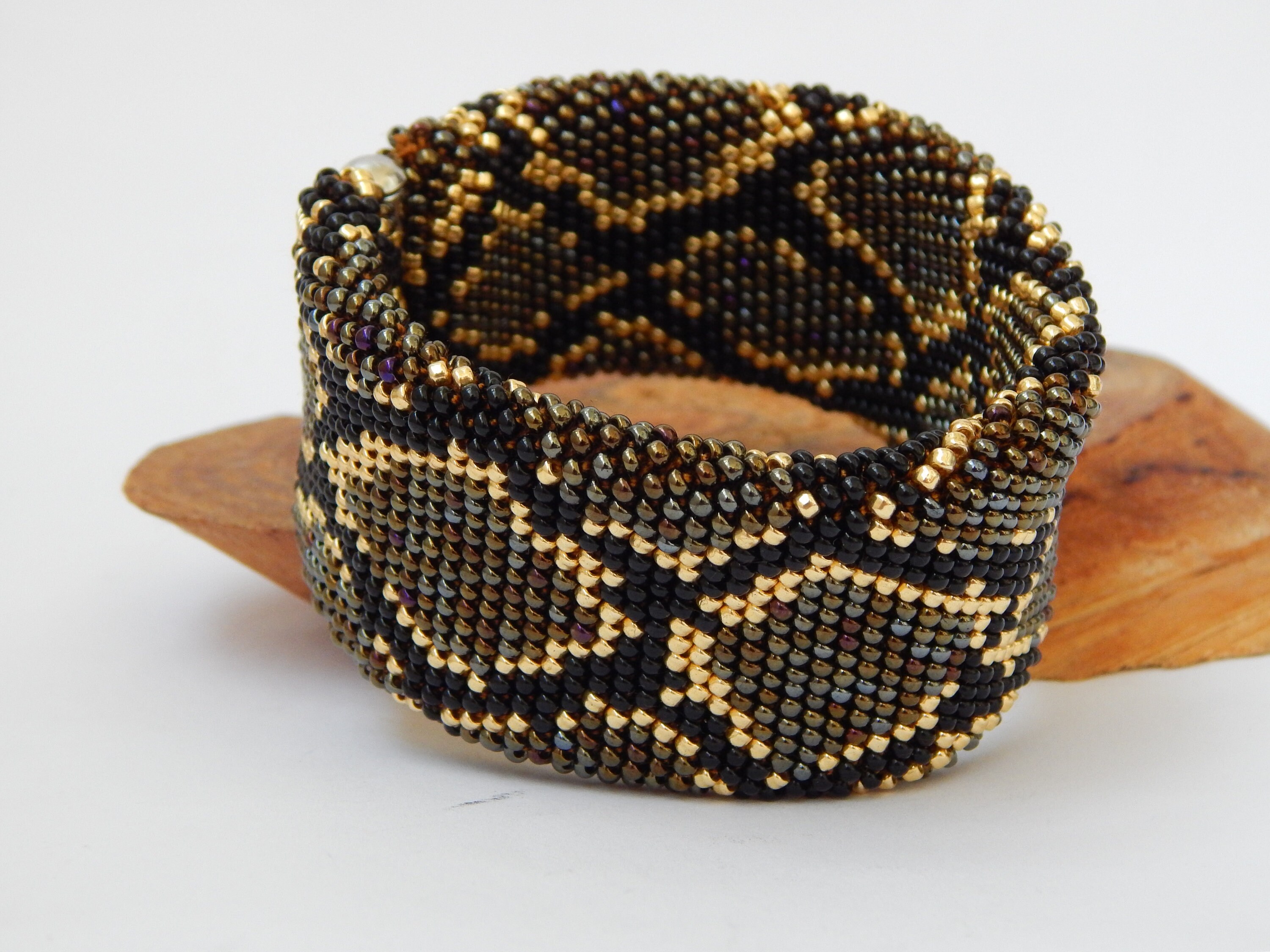 Wide Bead Bracelet Snake Jewelry Snake Bracelet Beaded Etsy