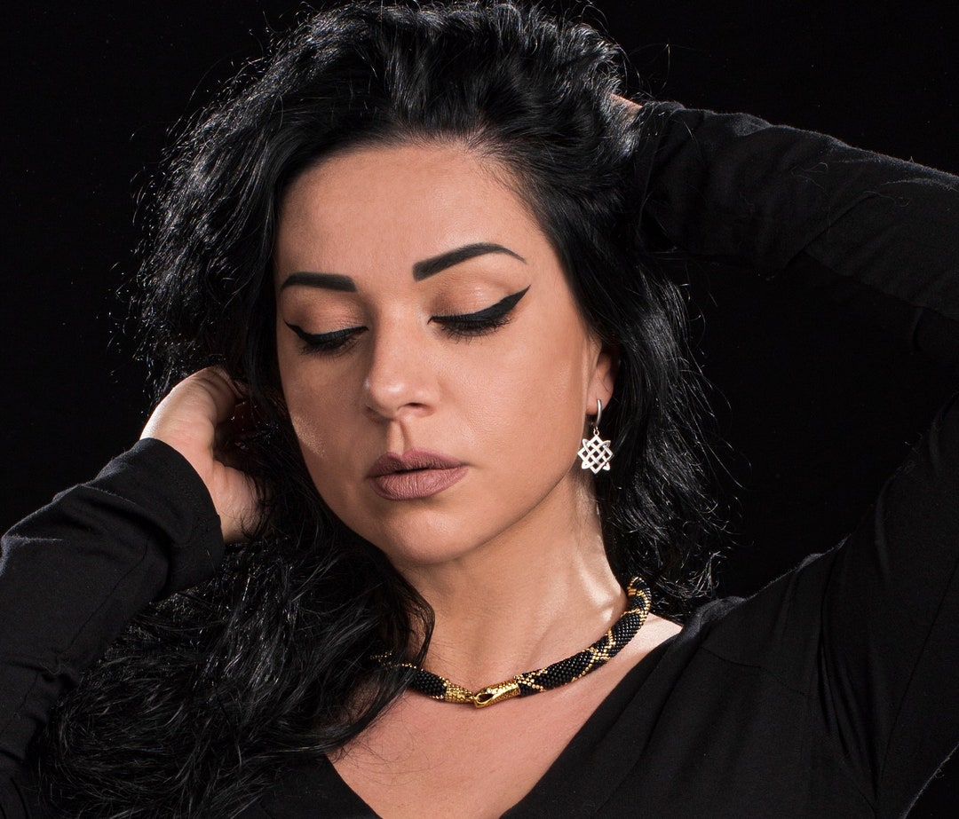 Black snake, shiny version - NECKLACE