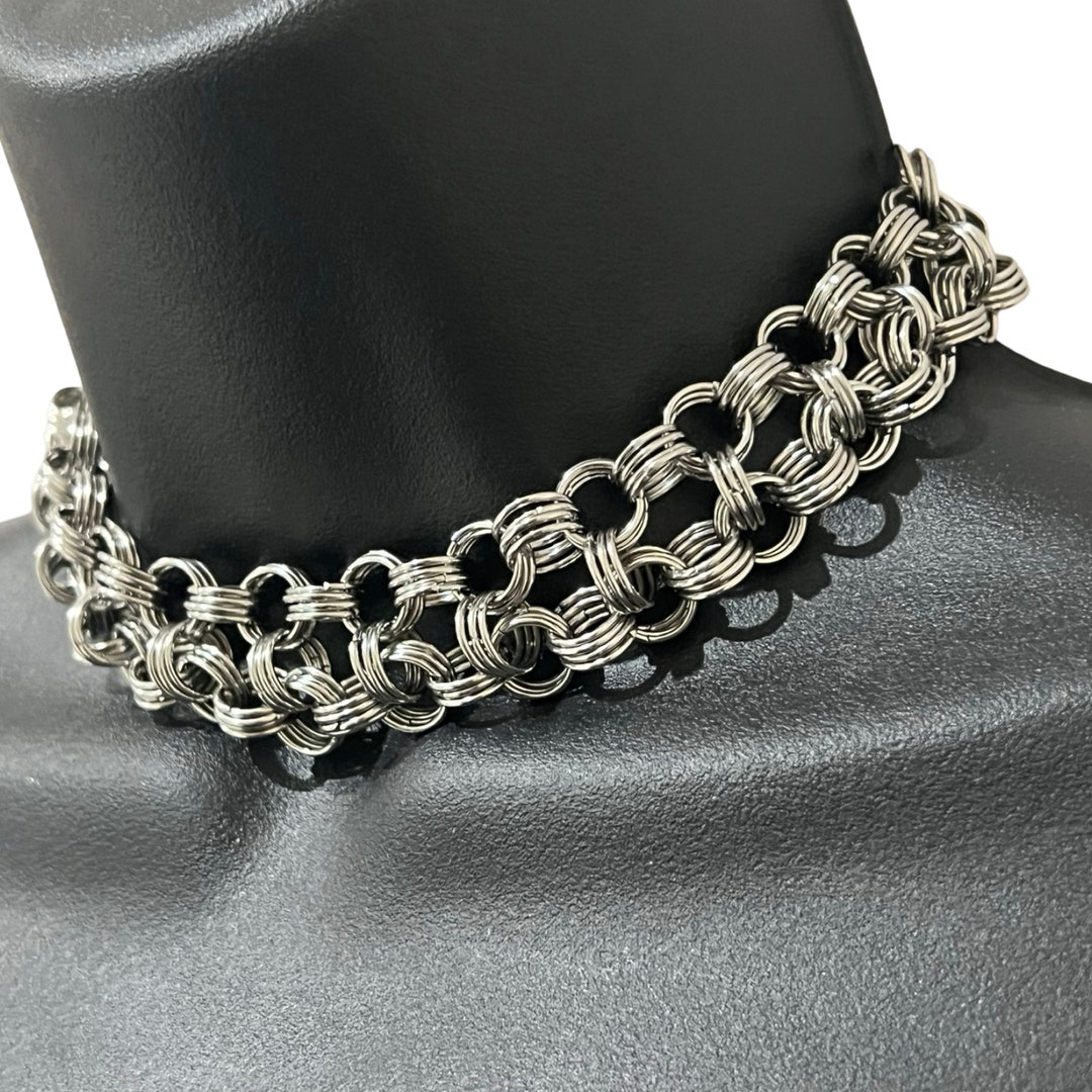 Handmade Stainless Steel Triple Stack Daisy Chain Choker - Etsy