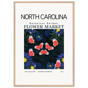 Flower Market Butterfly Exhibition Art - Framed Poster - North Carolina Home Decor