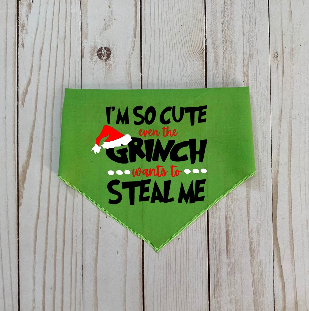 Grinch Dog Bandana Christmas Dog Bandana Dog Bandanas Etsy