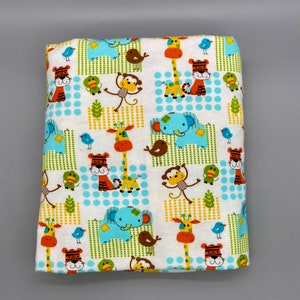 Flanell Spannbettlaken, Baby Zootiere, Baby Junge oder Mädchen, Kinderzimmer Dekor, Kleinkindbettwäsche, Affen, Giraffe, Bär