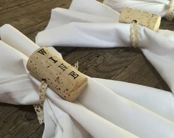 Wine Cork Napkin Rings - WINE & DINE