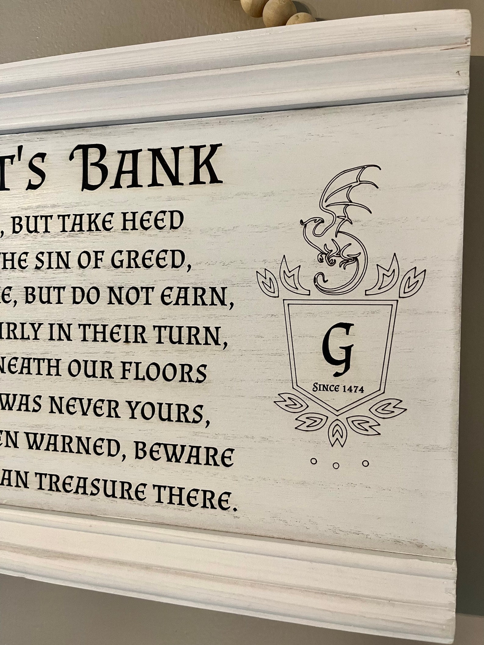 Gringotts Bank Sign Wall Wood Sign Laser Engraved HP Fan - Etsy