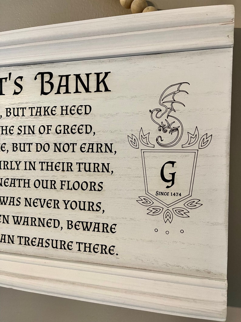 Gringotts Bank Sign Wall Wood Sign Laser Engraved HP Fan - Etsy