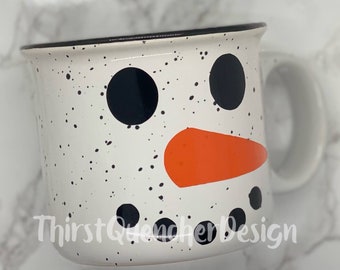 Snowman Mug/ I'd Melt for you Campfire Mug/ Stocking Stuffer/ Coffee Mug/ Holidays/ Handmade/ Soup Mug/ Christmas Gift/ Hot Chocolate/ Tea