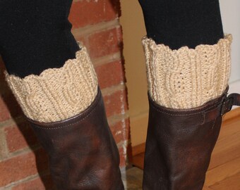 Handmade Cable Knit Boot Cuffs for Women