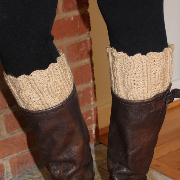 Handmade Cable Knit Boot Cuffs for Women