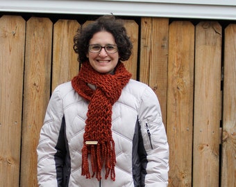 Chunky Red Knit Scarf